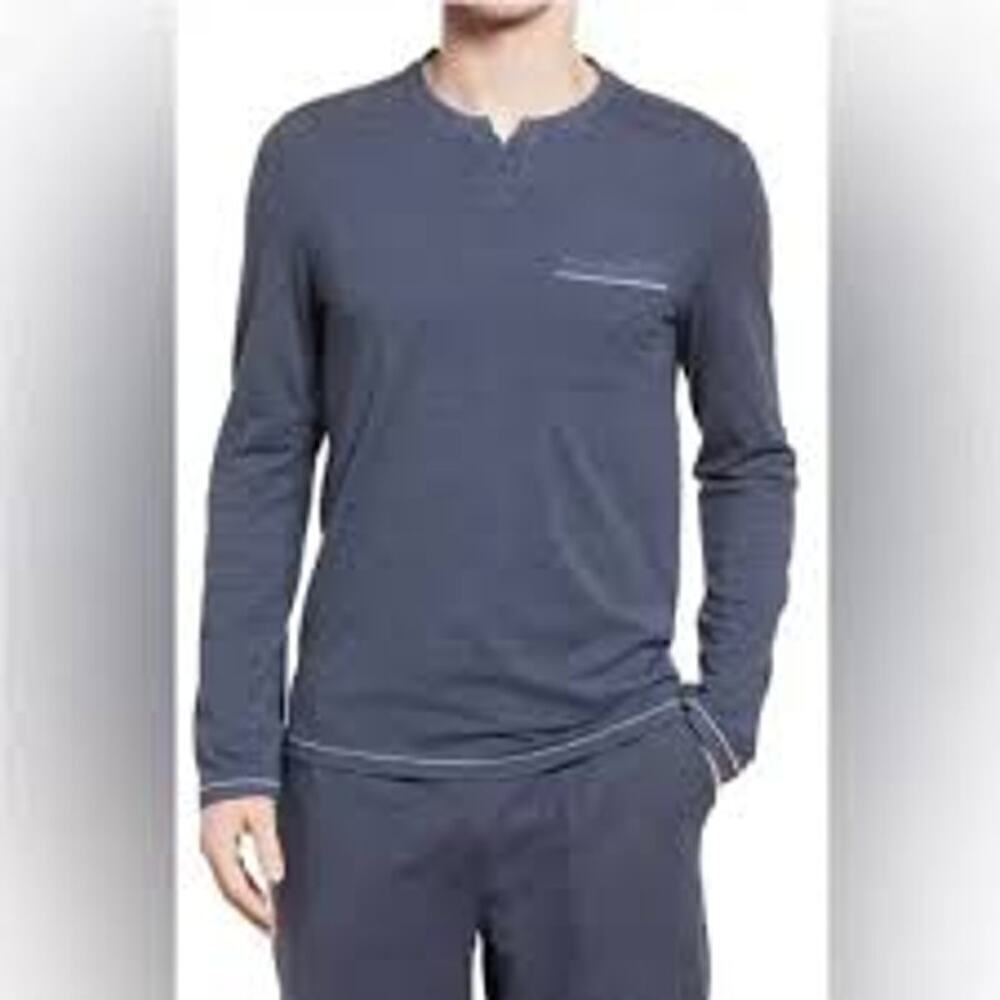 Lahgo (Men's Lunya)‎ Restore Long Sleeve Henley in Gray Size XXL